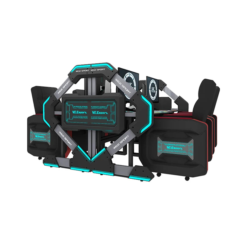 WE RGB Light  PC Desk Computer Table E-sports Cyber Cafe Gaming Desk and Sofa Set