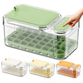 New Style Easy Release Stackable Ice Trays Freezer Pot Plastic 2 Ice Cube Tray Mold and 1 Ice Bucket Box