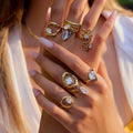 G4055 Wholesale Stainless Steel Zirconia Delicate Ring PVD 18K Gold Plated Hypoallergenic Exquisite Fashion Jewelry Rings
