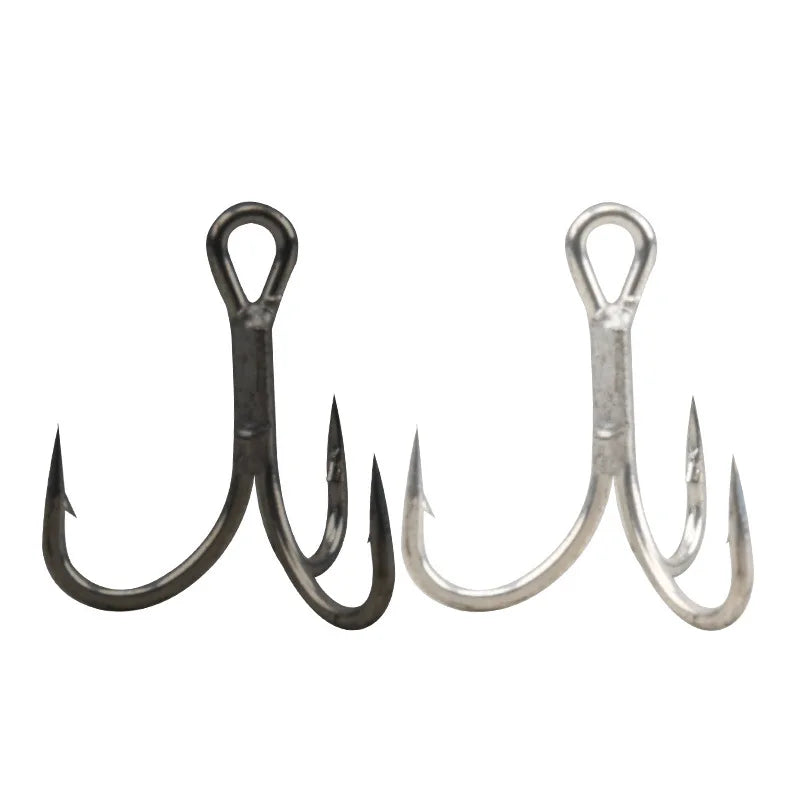 High Carbon Steel Triple Treble Hook Bass 3x Reinforced Lure Barbed Claw Fork Jig Vib Bottom Fly Fishing River Snapper Cod