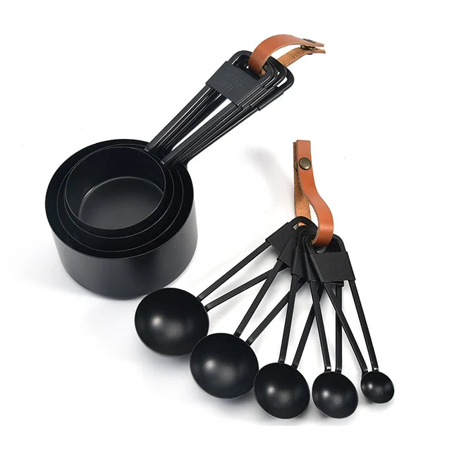 Eco-Friendly Stainless Steel 9-Piece Measuring Cups & Spoons Set with Strengthened Wire Handles for Cooking and Baking