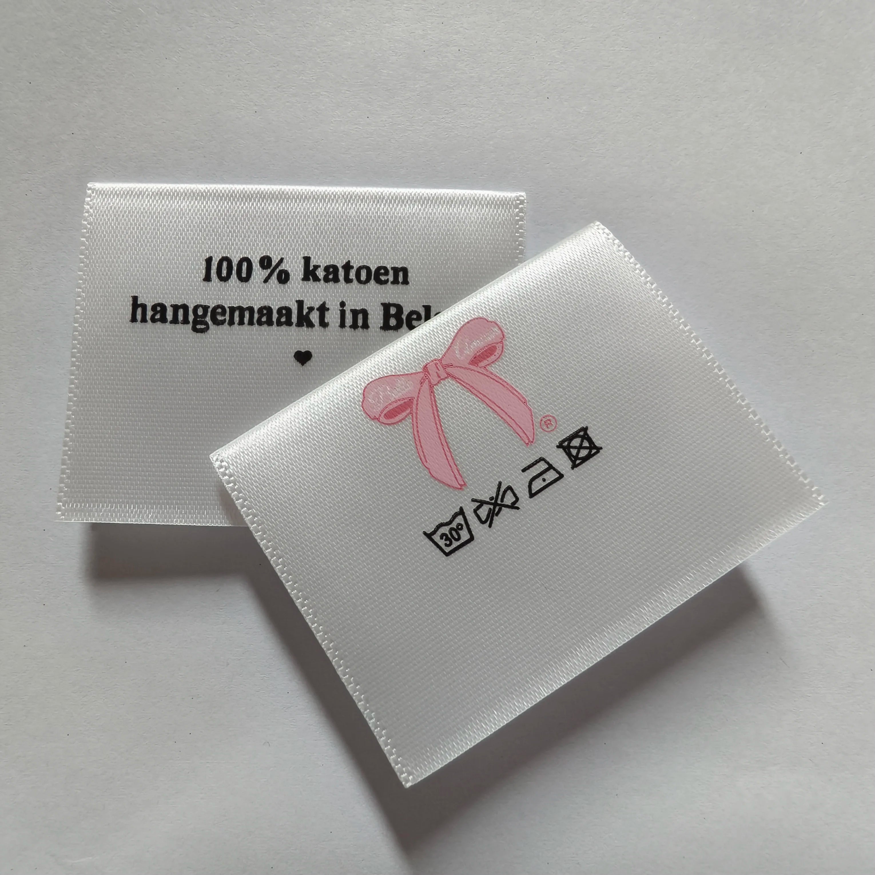 YH-BL-P0004 Factory Direct Supply Custom Printed Logo Clothes Brand Labels Clothing Tags Satin Care Ribbon Garment Labels Tags