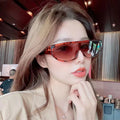Wholesale Custom Logo Vintage Narrow Frame Pilot Sun Glasses Small Frame One Piece Lens Sunglasses Women
