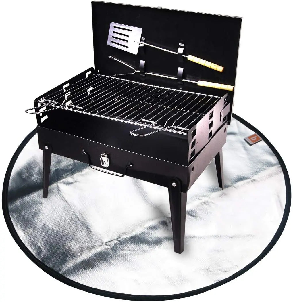 JOEN FPM Round Silver Fireproof Fire Pit Mat for Under Fire Pits 28"-36" Sizes