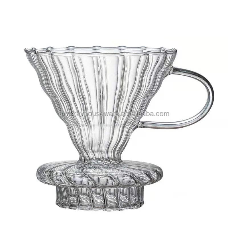 2024 Top Selling High Borosilicate Glass Carafe With Coffee Dripper Handled Filter Cup Coffeemaker for Home Office Use