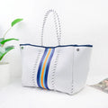 Women's Eco-Friendly Fashion Neoprene Beach Tote Bag Light Soft Extra Large Capacity Open Closure Random Pattern Single Shoulder