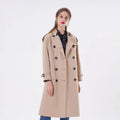 Bosha Fashion Women  Slim Long Trench Coat Solid Pattern Double Breasted With Buttons Casual Style for Autumn Cotton 1 Piece