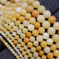Hot Selling Round  Beads for Jewelry Making Natural Smooth Yellow Jade Aventurine Round Loose Beads