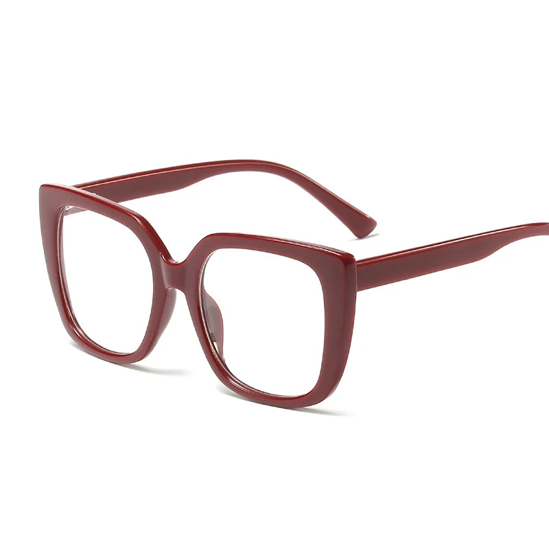 Fashion Brille Cat Eye Big Frame GlassesMen and Spring Hinge Flat Mirror All-match Women Anti-blue Light Glasses Frame