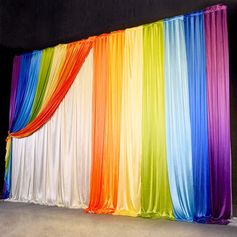 Xinlan Custom Made Wedding Decoration Polyester Banquet Event Party Wedding Backdrop Curtain