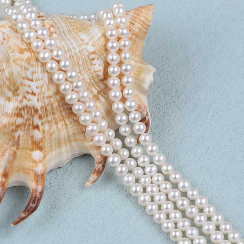 Zhuji Pearl Natural White Color 5-6mm   Freshwater Pearl Strands