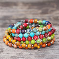 Fashion Multi Colors Natural Imperial Jasper 6mm Beads Bracelets Stainless Steel Spacer Unisex Women Men's Minimalist Jewelry