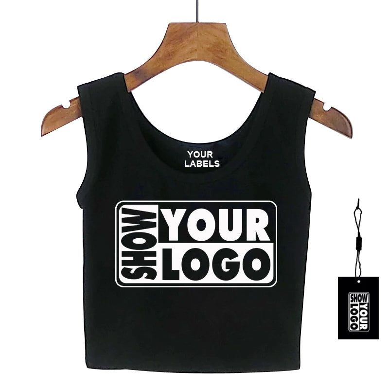 Paypal Accept Free Labels Custom Screen Printing Your logo or Design Women Crop tank Top With Mix Size Colors and Your Designs