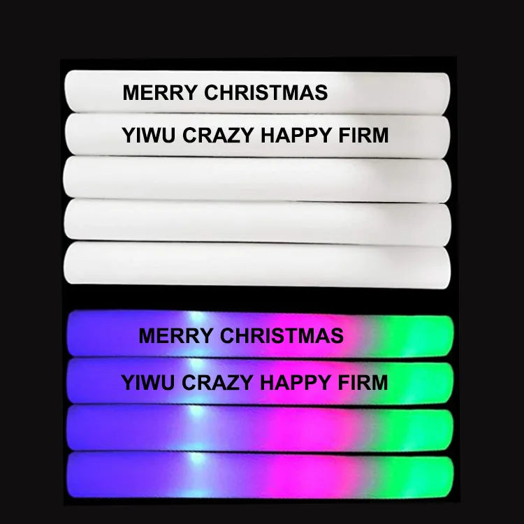 2022 Customized logo Party Supplies Cheering 16 Inch LED Glow Foam Stick for Christmas