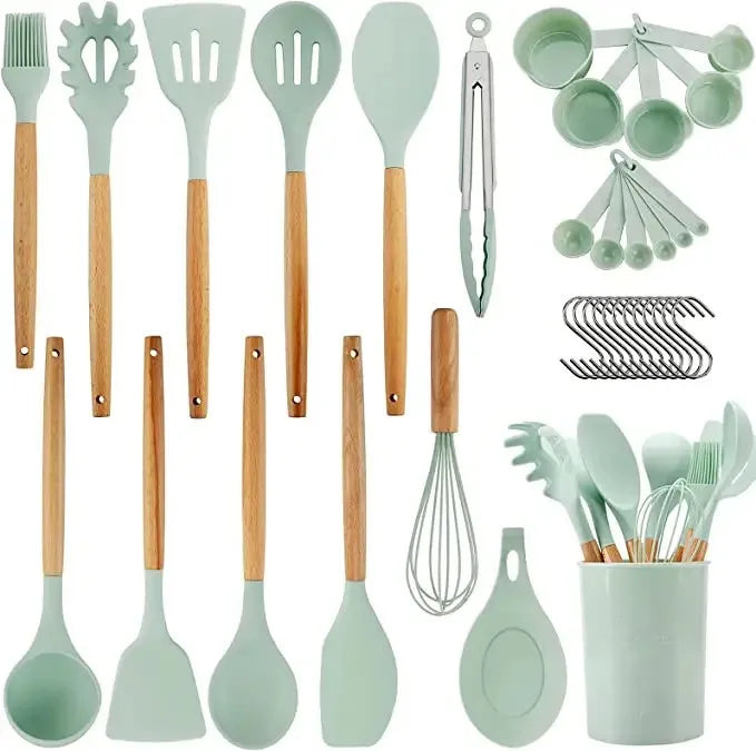 2024 Top Sales Silicone Cooking Utensil Set with Holder Kitchen Spatula Set