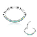 Nose Ring Opal Titanium G23 Titanium Body Septum Piercing Jewelry Nose Ring Ear Clicker Eye Shape
