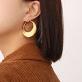 Fashion Chunky Hoop Earring 18k Gold Plated Stainless Steel Non Tarnish Statement U Shaped Earrings for Women
