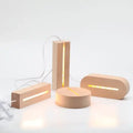 Wholesale Round and Square Warm White Light Wooden LED Base Custom Led Lamp Base for 3d Led Night Light With Abs Acrylic Card