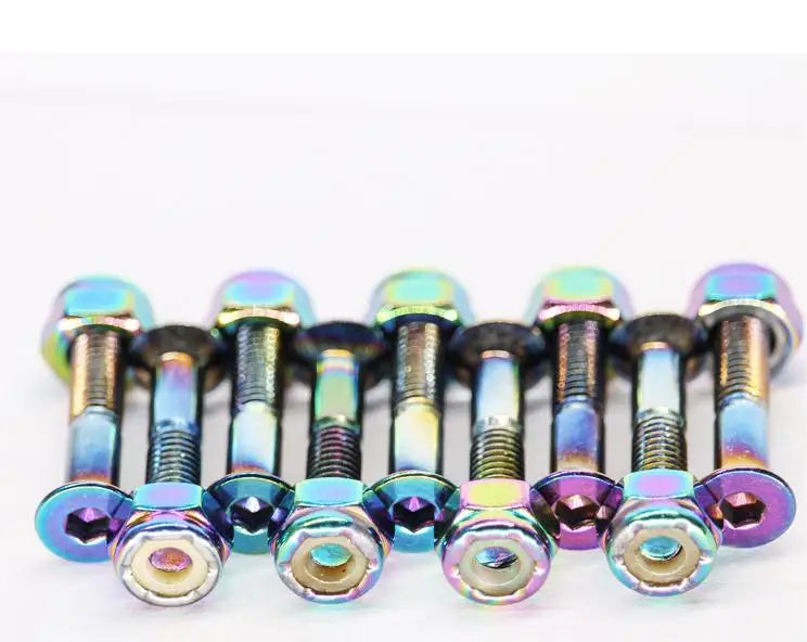 Fastener Skate Parts for Longboard Cruiser 1\" Black Oxide Oval Head Style Bolts Board Mounting Hex Screws and Nuts