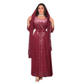 UNI Elegant Dresses Dubai Turkey Special Beck High Waisted Shiny Beadings Design Closed Abaya With Scarf