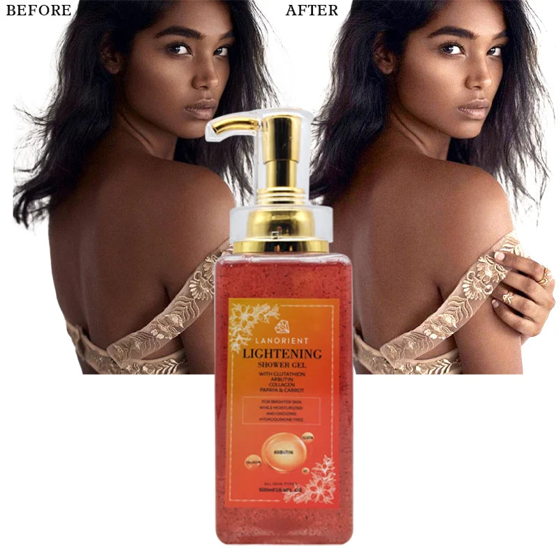 Private Label Korean Bath Product Organic Arbutin Body Exfoliation Lightening and Whitening Shower Gel Body Wash for Black Skin MegaBDM