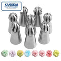 8pcs Bag Kitchen Ball Shape Bakeware Piping Nozzles Stainless Steel Cake Piping Tips Sets Food Contact Safe Eco-Friendly