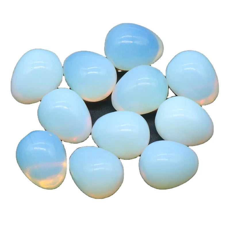 HZ Wholesale Natural Crystal Healing Stones Bulk Polished Opalite Egg Shape Stones for Gift