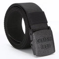Custom Logo Plastic Buckle Casual Black Adjustable Men Training Belts Polyester Webbing Canvas Nylon Fabric Belt