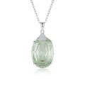YBO Luxury 925 Sterling Silver Crystal Necklace with Zircon Green Natural Gemstone Fine Jewelry for Women-Wholesale
