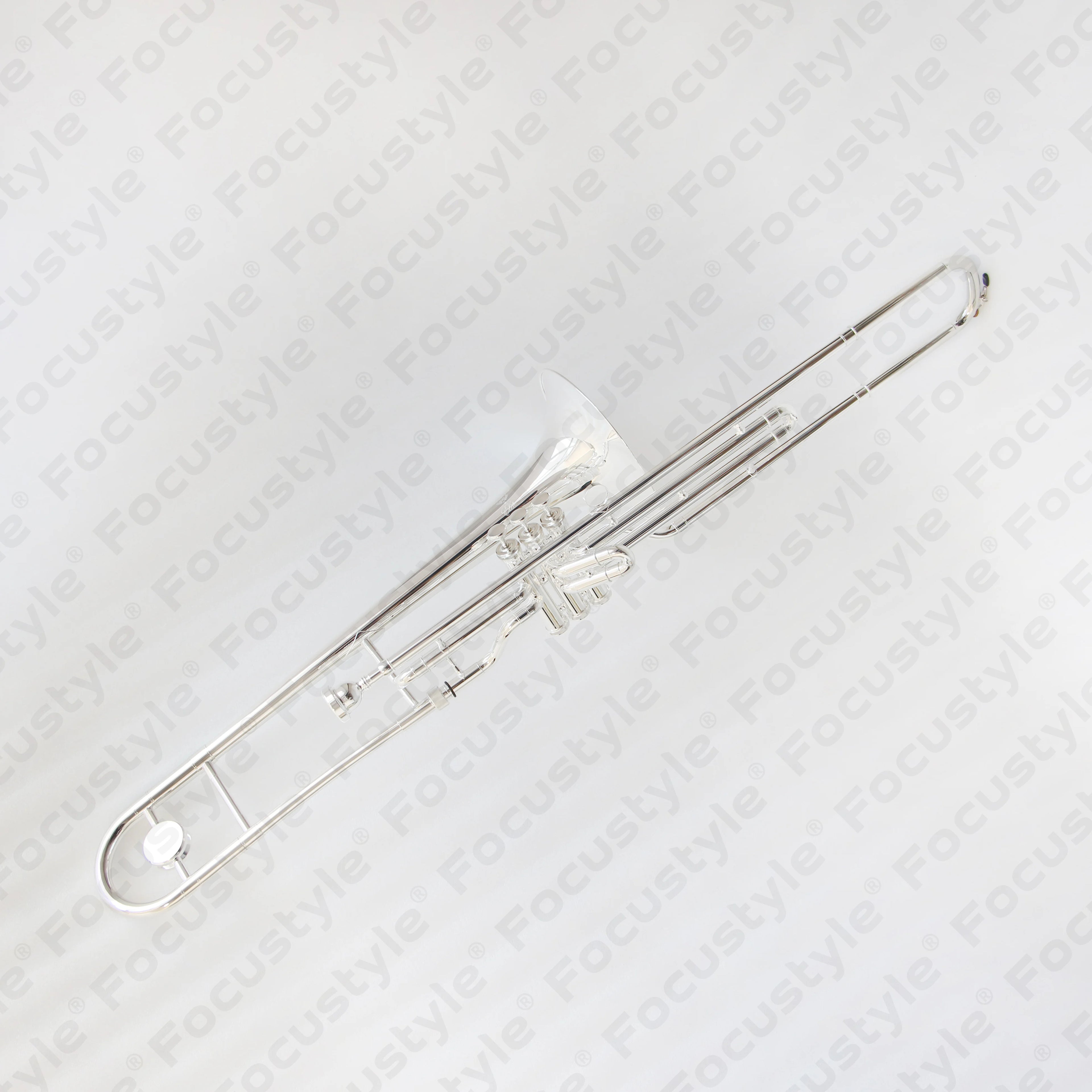 High Grade Bb Gold Lacquered Piston Trombone Factory Price Instrument