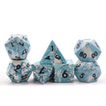 Hot Sale 7pcs Dnd Polyhedral Dice Set Cracked Blue Gemstone Style