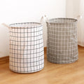 Cotton Linen Dirty Laundry Basket Foldable Round Waterproof Organizer Bucket Clothing Children Toy Large Capacity Storage Home