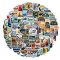 100Pcs Graffiti Logo Label National Park Colorful Landmark Features Nature logo Stickers