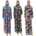 Hot Selling Daily Style Printed Muslim Long Abaya Jilbab Maxi Dress Muslim Dresses Robe Abaya for Women Lady