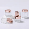 Cheap Price Rose Gold Cap Cosmetic Packaging 20g 30g 50g Empty pink Bottle Glass Cream Jar