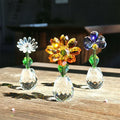 Customized Luxury Quality Mini Craft Crystal  Daisy Flower With Crystal Base for Gift Giving