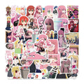 50Pcs New Anime Bocchi the Rock Graffiti Stickers for Notebook Phone Decor Vinyl Pink Kawaii Girl Sticker