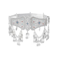 Assyrian Empire Flag Belt Women Accessories Fashion Leaf Tassel Bright Silver Women's Body Jewelry Waistband