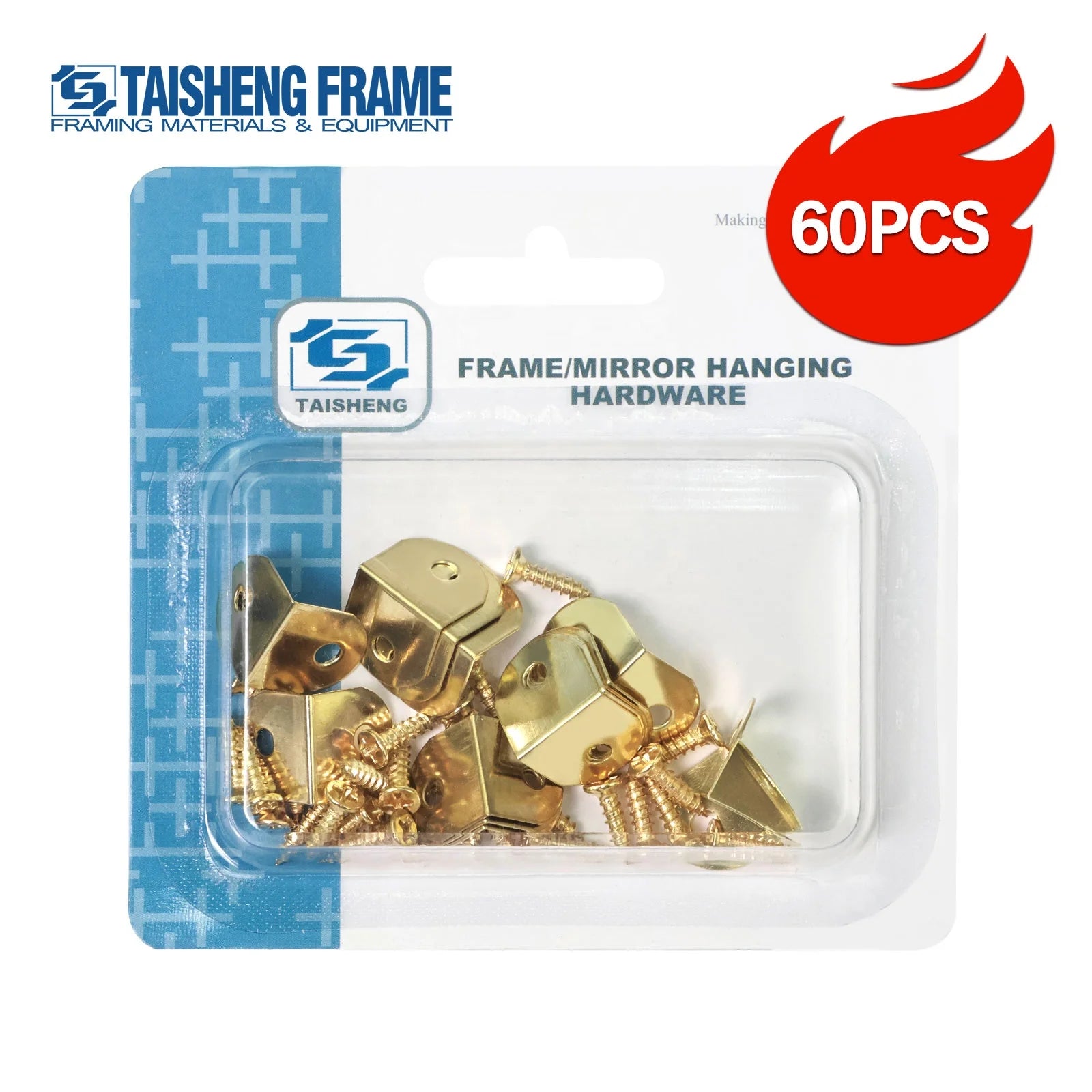 60PCS TS-K125 Corner Brackets Set Iron L-shaped 90 Degree Corner Bracket Photo Frame Bracket Connector Hardware
