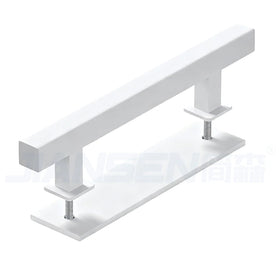 Square Pull and Flush Door Handle Set Heavy Duty Powder Coated White Sliding Barn Door Handle Hardware