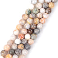AsVrai U 4-12mm Natural Stone Beads Bamboo Leaf Agate Loose Beads Jewelry Making Findings DIY Bracelets Necklace 15.5 Inches