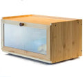 Modern Bamboo Bread Storage Box with Window Large Rectangle Counter Holder Kitchen Organization Rectangular Bread Packaging Box