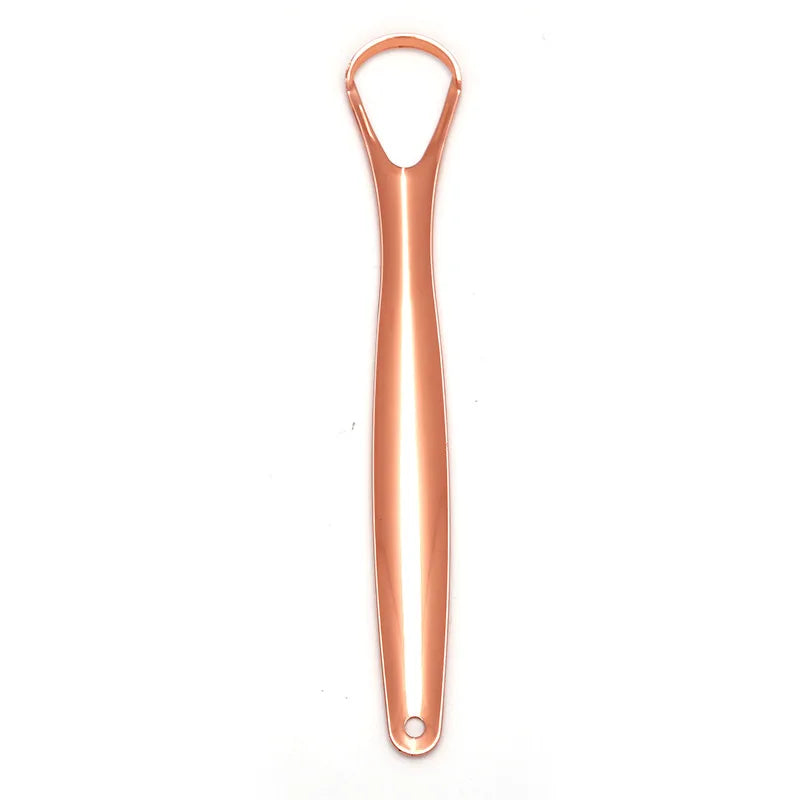 Professional 304 Stainless Steel Tongue Scraper Premium Durable Metal Rose Gold Design for Dentistry & Oral Care
