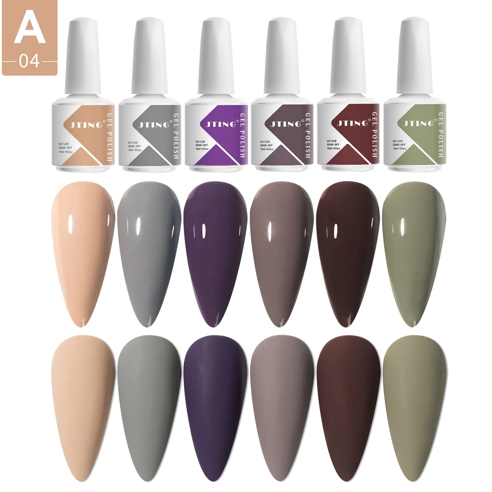 JTING Professional Nail Product Gel Supplier Wholesale Customize Nail Polish Uv Led Gel 6colors Set OEM Private Label Gel Bottle