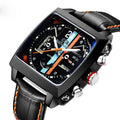 Top Brand Luxury Men Vintage Genuine Leather Strap Square PAULAREIS Automatic Mechanical Watch