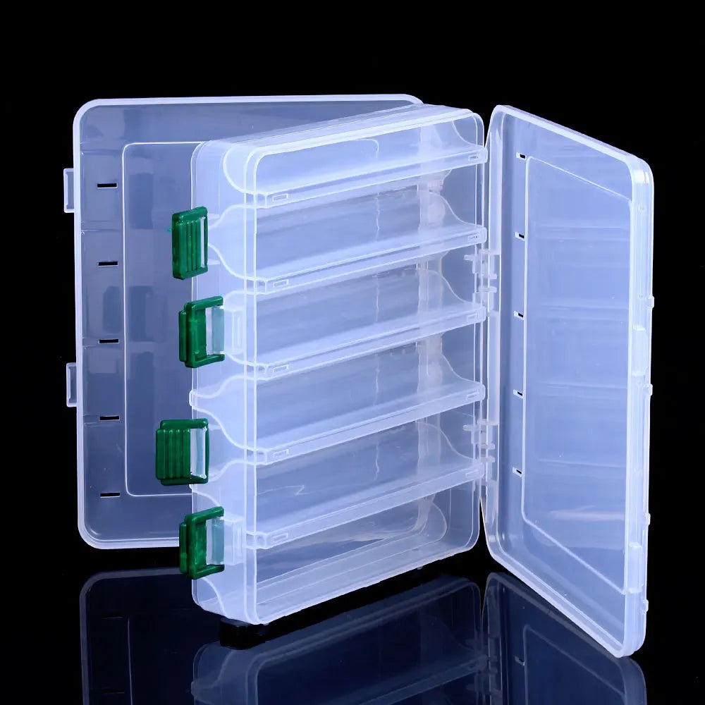 Double Face Fishing Bait Tackle Storage Lure Box Hard Plastic Fishing Accessories Tool Box