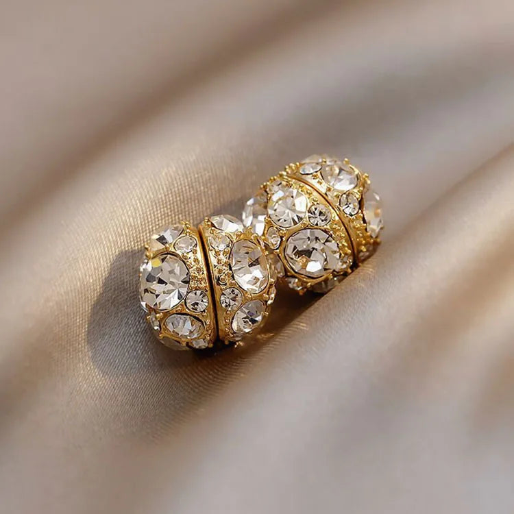 Korean Diamonds Solid 14k Gold Plated Zirconium Magnets Jewelry Clip on Earrings Non Pierced for Women Earrings With Magnets
