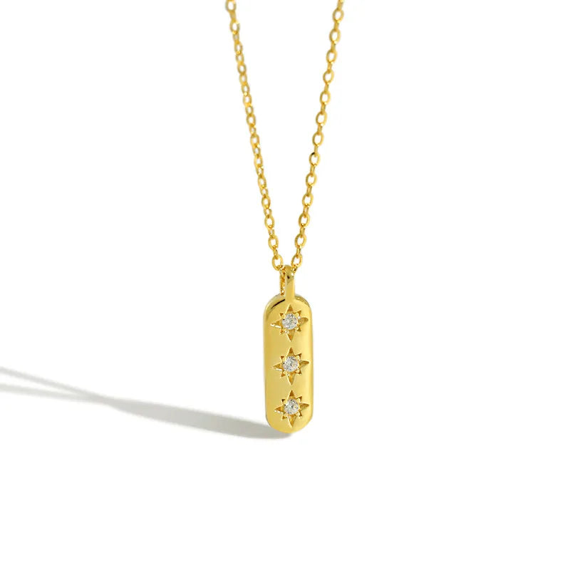 VIANRLA 925 Sterling Silver  Pendent with Star Zircon Necklace for Women