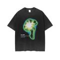 Goth Pain Print Oversized Grunge Y2k Men T Shirts Streetwear Retro Vintage Clothes T-shirts 2023 Summer Casual Tops Cotton Tees