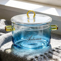 900ml Gradient Blue High Borosilicate Glass Kitchen Accessories Thickening Heat Resistant Cooking Bowl Classic for Mixed Salad